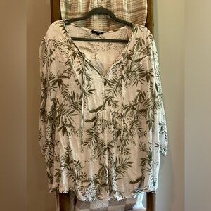 Paper moon 2x blouse - green and white